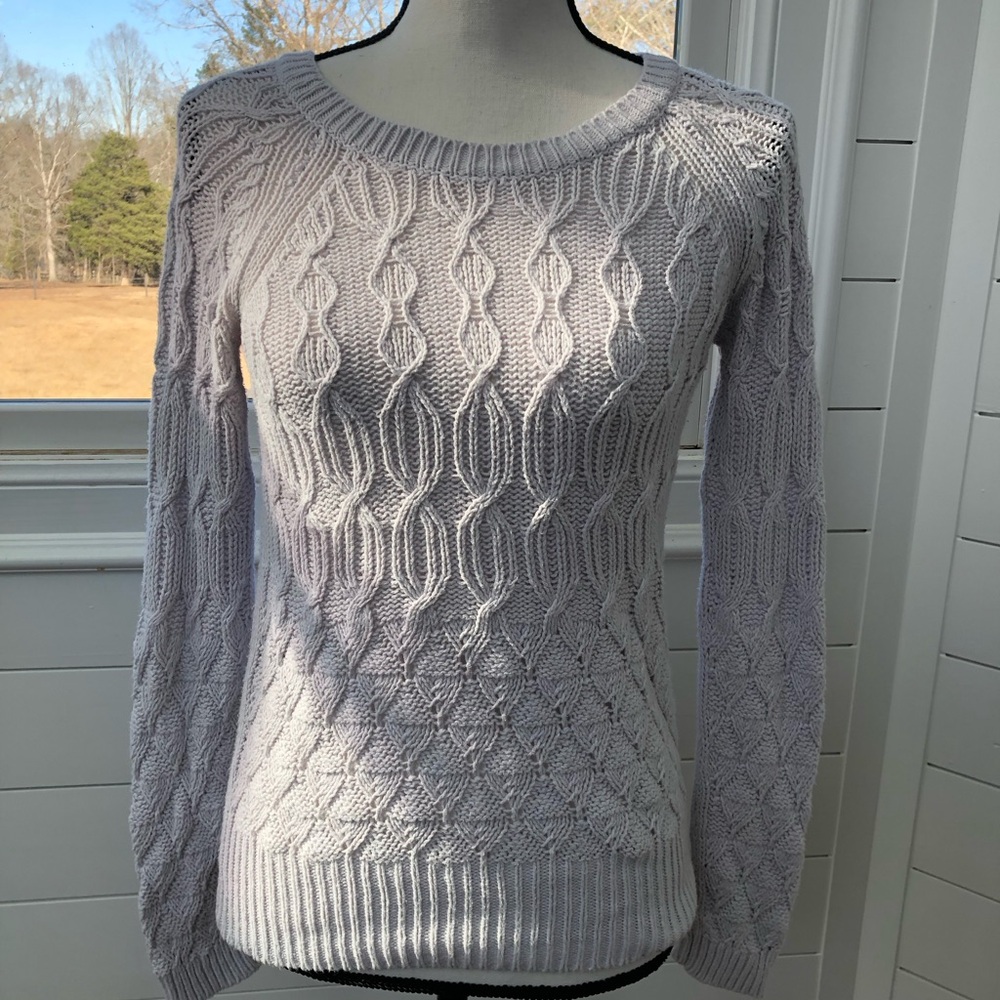 Sparrow Gray Crew Neck Sweater with Textured Knit and Long Sleeves